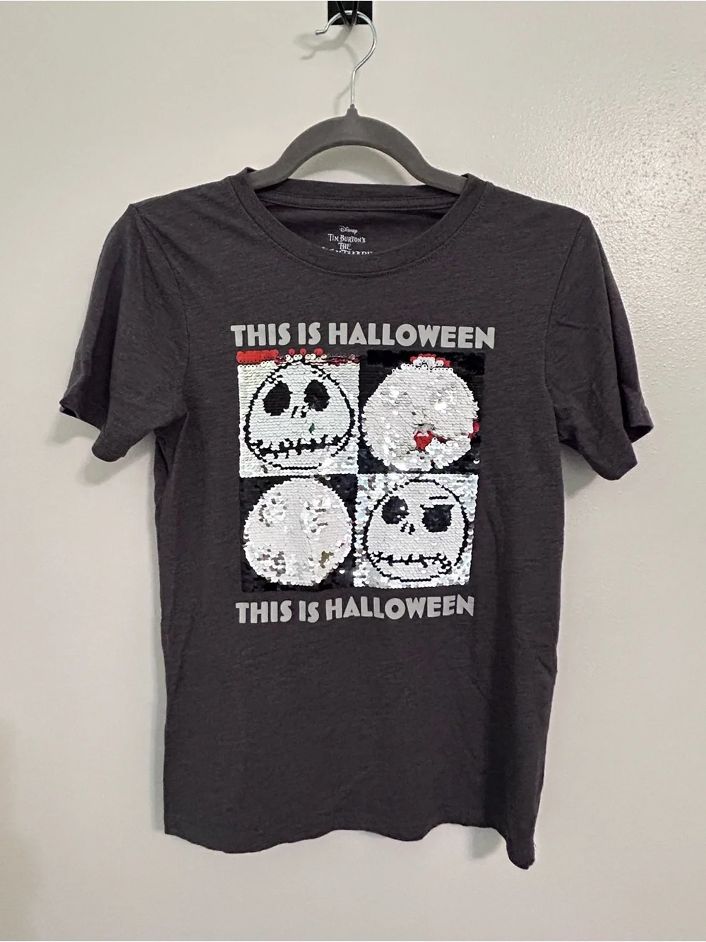 Disney Black 'This Is Halloween' Flip Sequin Tee